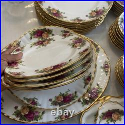 Beautiful Royal Albert Old Country Rose Huge Dinnerware Set Made In England 85 P