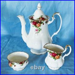 Beautiful Royal Albert Old Country Roses Coffee Set. Vintage. Made in England