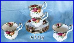 Beautiful Royal Albert Old Country Roses Demitasse Cups and Saucers. 4 Sets Beautiful Royal Albert Old Country Roses Demitasse Cups and Saucers. 4 Sets