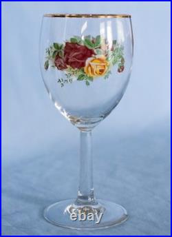 Beautiful Royal Albert Old Country Roses Wine Glasses Set of 6 Made In England