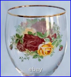 Beautiful Royal Albert Old Country Roses Wine Glasses Set of 6 Made In England