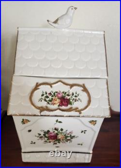 Birdhouse Porcelain Royal Albert Old Country Roses Collectable Canister Vntg