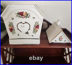 Birdhouse Porcelain Royal Albert Old Country Roses Collectable Canister Vntg