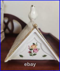 Birdhouse Porcelain Royal Albert Old Country Roses Collectable Canister Vntg