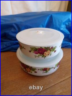 Choice Royal Albert Old Country Roses Sealing Nesting Bowls Porcelain Storage