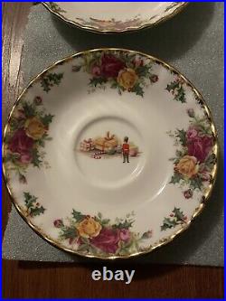 Christmas Magic Royal Albert 1990 Old Country Roses, Saucer Plates, Quantity 7 Christmas Magic Royal Albert 1990 Old Country Roses, Saucer Plates, Quantity 7