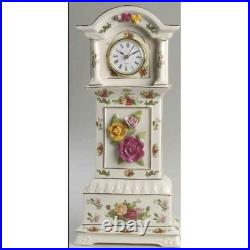 Clock Royal Albert Old Country Roses Grandfather 16 Inch Ceramic Clock (Rare)