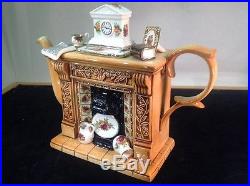 Custom 1996 Royal Albert Old Country Roses Cardew Earthenware Fireplace Teapot
