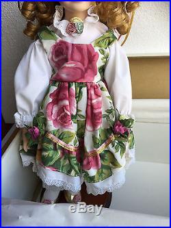 DOLL Figure girl IN BOX rare old Country Roses Royal Albert with stand