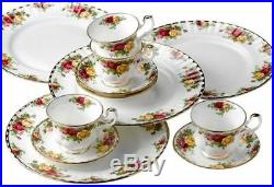 Dinnerware Set For 4 12 Piece White Old Country Roses Fine Bone China Elegant