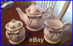 Discontinued Royal Albert Basketweave Basket Weave Old Country Roses Tea Set
