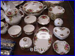 ENORMOUS Royal Albert Old Country Roses Set-England-MINT-In Storage for 26 Years