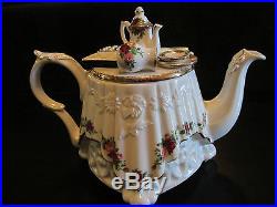 Euc Rare Royal Albert Old Country Roses Paul Cardew Lrg Victorian Table Teapot
