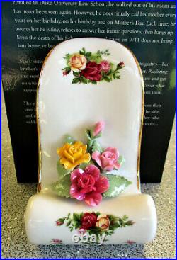 EXTEMELY RARE ROYAL ALBERT Old Country Roses Book Ends with Applied Roses