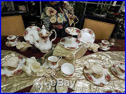 Edles Kaffeeservice Royal Albert Old Country Roses mit Etagere 22teilig