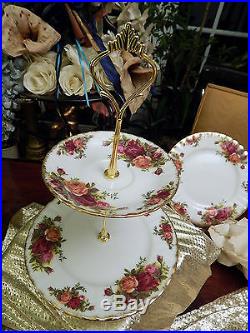Edles Kaffeeservice Royal Albert Old Country Roses mit Etagere 22teilig