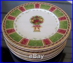 Eight 2001 Royal Albert Old Country Roses Seasons of Color 8 Salad Plates