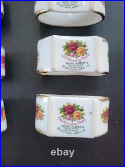 Eight Royal Albert Old Country Roses Napkin Ring Holders Made In England 8Pc