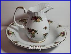 Extra large Royal Albert old country roses pitcher and water basin