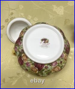 Fabulous Royal Albert OLD COUNTRY ROSE CHINTZ Creamer and Sugar Bowl with Lid