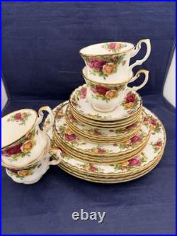 Four 5-pc Place Settings Royal Albert OLD COUNTRY ROSES Dinnerware 1962 Four 5-pc Place Settings Royal Albert OLD COUNTRY ROSES Dinnerware 1962