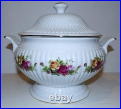 Gorgeous Royal Albert Fine China Old Country Roses Soup Tureenno Ladle