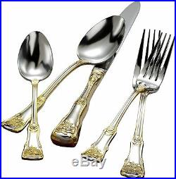 Gorgeous Unique Gold/Silvr Old Country Roses 20-Piece Flatware Set Royal Albert