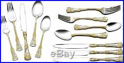 Gorgeous Unique Gold/Silvr Old Country Roses 20-Piece Flatware Set Royal Albert