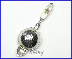 HARD TO FIND Royal Albert OLD COUNTRY ROSES Porcelain Silverplate TEA STRAINER
