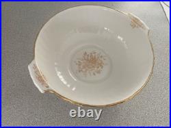 HTF 2007 Royal Albert Old Country Roses Gold 9 Round Serving Bowl withHandles