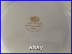 HTF 2007 Royal Albert Old Country Roses Gold 9 Round Serving Bowl withHandles