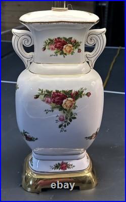 Lamp Old Country Roses Fine English Bone China, Collectors Items With Shade