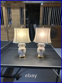 Lamp Old Country Roses Fine English Bone China, Collectors Items With Shade