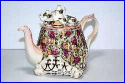 Large Royal Albert Old Country Roses Chintz Teapot Paul Cardew Design RARE