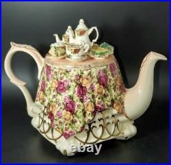 Large Royal Albert Old Country Roses Chintz Teapot Paul Cardew Design Rare