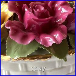 Large VTG Royal Albert Old Country Roses Flower Basket Music Box, Für Elise Large VTG Royal Albert Old Country Roses Flower Basket Music Box, Für Elise