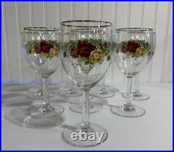 Lot Of 8 ROYAL ALBERT Old Country Roses All Purpose GOBLET Wine Glass Excellent