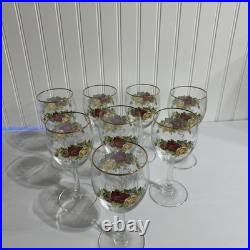 Lot Of 8 ROYAL ALBERT Old Country Roses All Purpose GOBLET Wine Glass Excellent