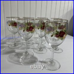 Lot Of 8 ROYAL ALBERT Old Country Roses All Purpose GOBLET Wine Glass Excellent