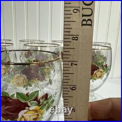 Lot Of 8 ROYAL ALBERT Old Country Roses All Purpose GOBLET Wine Glass Excellent