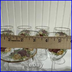 Lot Of 8 ROYAL ALBERT Old Country Roses All Purpose GOBLET Wine Glass Excellent