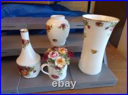 Lot Royal Albert Old Country Roses Bone China-Bud Vase/Flower Cup/Cookie Biscuit