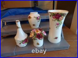 Lot Royal Albert Old Country Roses Bone China-Bud Vase/Flower Cup/Cookie Biscuit