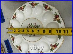 Lot of 32 Royal Albert Old Country Roses Bone China Plates & Egg Tray England