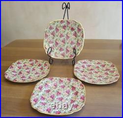 Lot of 4? Royal Albert Old Country Roses Chintz Square Plates 7 3/4