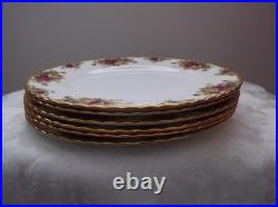 Lot of 6 Vintage Royal Albert Old Country Roses Bone China 10.5 Dinner Plates