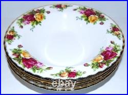 Lovely Set Of 4 Royal Albert Bone China Old Country Roses 7 7/8 Rim Soup Bowls