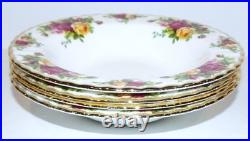 Lovely Set Of 4 Royal Albert Bone China Old Country Roses 7 7/8 Rim Soup Bowls