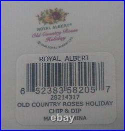 MIB 2006 Royal Albert Old Country Roses Holiday Bone China Chip & Dip Set