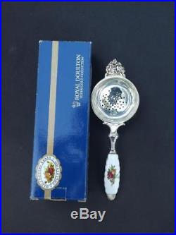 MIB Royal Albert Doulton Old Country Roses Silver Plated Tea Strainer 1849